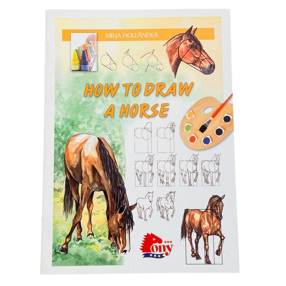 How To Draw A Horse Milja Hollander Softcover Step By Step Art Instruction Book